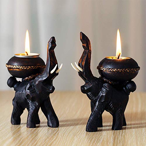 Ornerx Tea Light Candle Holders Design Of Lucky Elephant Valentines Day Set Of 2 #TOP3