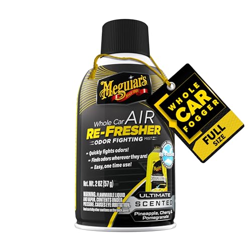 Meguiars Car Air Refresher Odor Fighting Mist Ultimate Long-Lasting Car Air Freshener Fights Strong and Unwanted Vehicle Smells while Refreshing Interiors with a Refreshing Scent 2 oz Aerosol