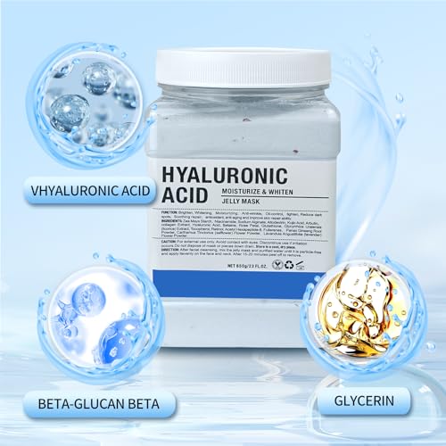 Jelly Mask for Facials Professional, Hydrating & Moisturizing Peel-Off Natural Gel Face Mask SkinCare, Professional Spa Use Jelly Face Masks, Deep Hydration & Glow 23 Fl Oz (Hyaluronic Acid) - Imagem 4