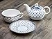 Grace Teaware Porcelain 4-Piece Tea For One (Trellis Blue Gold)