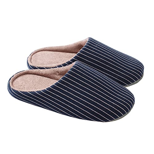 【SLITA】スリッパ 室内 ルームシューズ 室内履き 静音 超軽量 レディース メンズ 防水 滑り止め 洗える 柔らかい あったか ネイビー ストライプ