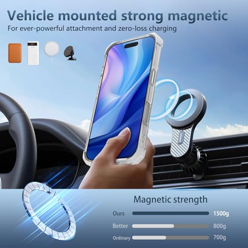 Image of Cubix Back Cover Case for iPhone 17 Hard PC + TPU | Metal Ring Kickstand | 1500g Magnetic Hold | 360 Rotating Stand | Military Drop Protection | Air Cushioned Corners