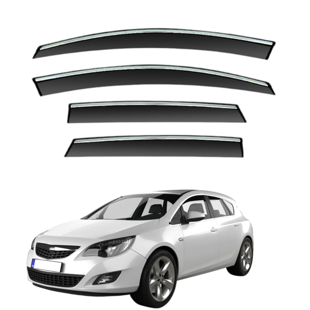 QOEMRHELT 4pc Set In-Channel Wind Deflectors, for Opel Astra J Hatchback/Sedan (P10) 2009-2014 Window Visors Rain Guards Vent Visors Rain & Sun Protection,Car Accessories,Hatchback