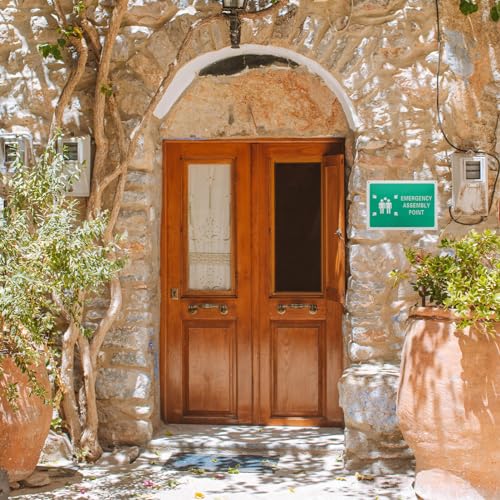 GLEAVI Sinal De Ponto De Montagem De Emergência Sinal De Ponto De Evasão De Perigo Natural Sinal De