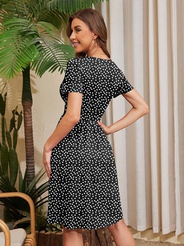 Image of Heymoments Short Sleeve V Neck Summer Dress for Women