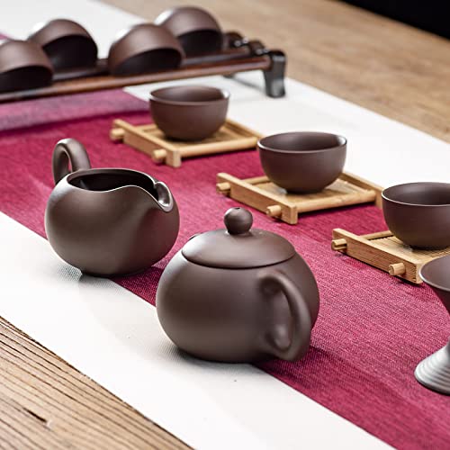 Generic Economical Pottery Tea Set 12 Pieces Zi Ni Chinese Gongfu Teaset Tea Service thumb #2