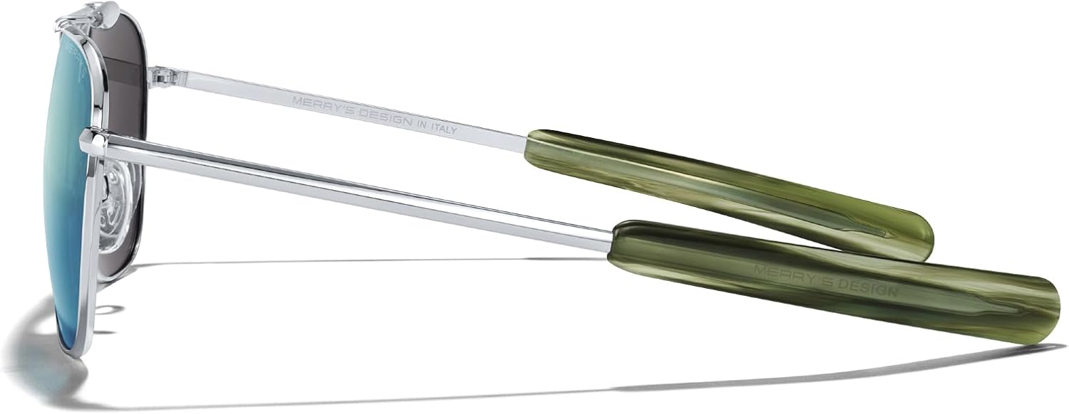 MERRY'S Classic Square Aviator II Military Polarized Sunglasses for Men or Women S8637 - Image 4