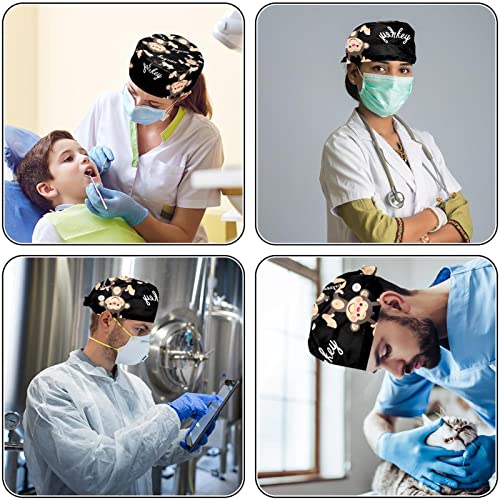 Gorros de trabajo de algodón con monos pack doble unisex sanitarios 4