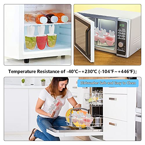 LYTIVAGEN Cartoon Ice Lolly Moulds BPA-Free Ice Lolly Maker Bunny Ice Cream Mould DIY Popsicle Mold Reusable Ice Pop Maker with Sticks for Toddlers Children Adults Homemade Popsicle (6 Grids, Pink) - Image 5