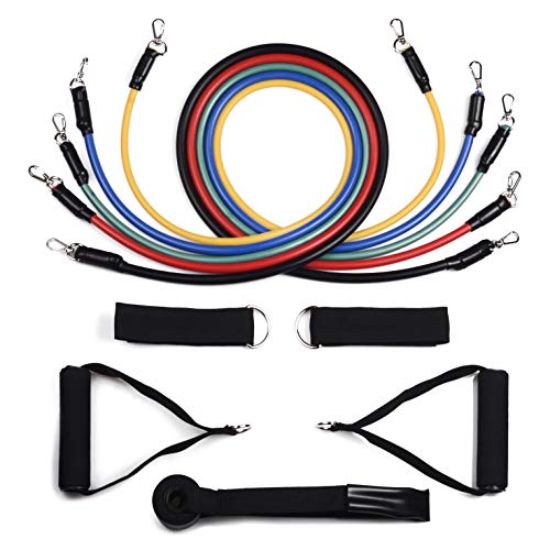 ERATO Widerstand Übungsband Workout Fitness Set mit 5 Fitness-Tuben, Griffe Türanker, Knöchelriemen für Yoga Pilates Kraftkonditionierung für Männer und Frauen