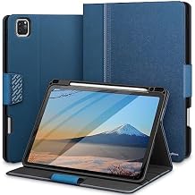KingBlanc Case for iPad Pro 11 inch 4th/3rd/2nd/1st Generation 2022/2021/2020/2018 with Pencil Holder, PU Leather Protective Stand Folio, Auto Sleep/Wake, Multi-Angles for Viewing/Typing, Blue