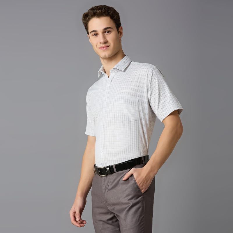 Image of Mark & Albert Men's Half Sleeves Cotton Formal Shirt