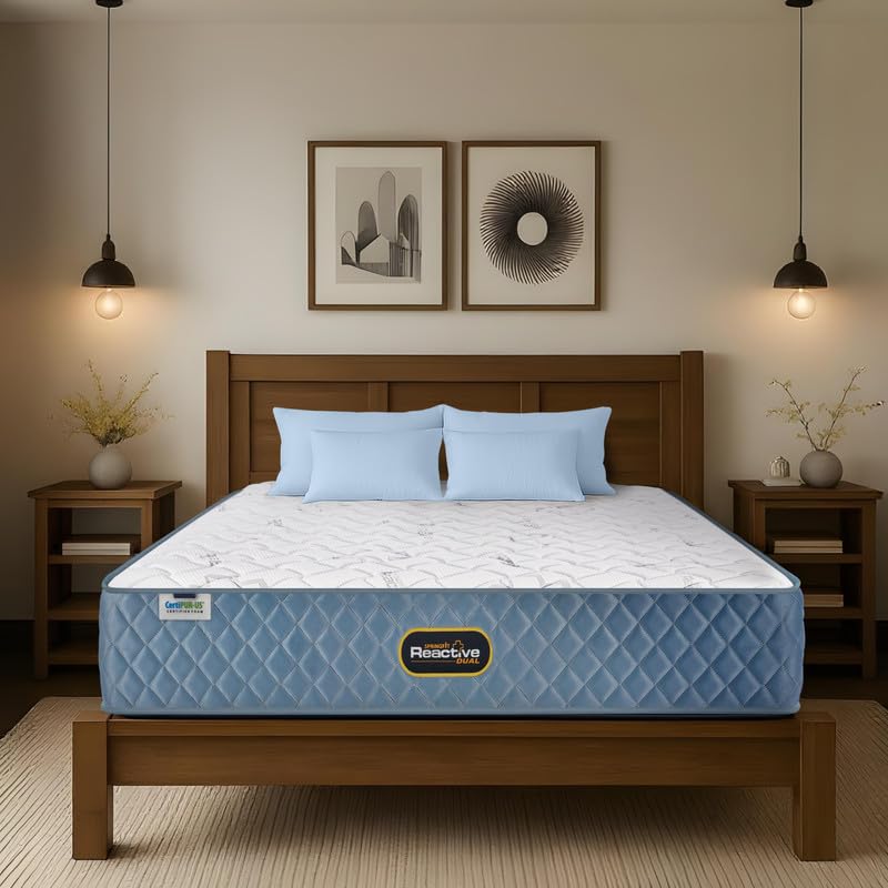 Image of Springfit Reactive Dual Side Orthopedic Mattress with Rebonded Foam | 8 Inches King Size (84x72x8) | Firm | CertiPUR-US & Certiguard Technology