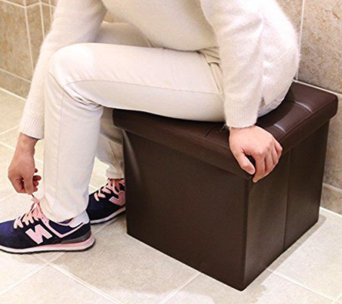 Wonenice Folding Storage Ottoman Cube Foot Rest Stool Seat- 15" X 15" #TOP5