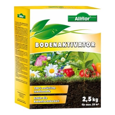 Allflor Bodenaktivator 1 x 2,5 kg Faltschachtel mit 100% natürlichen Inhaltsstoffen I Auserlesenes NPK-Mischungsverhältnis I Erhöht die Bodenfruchtbarkeit I Für besonders beanspruchte Böden Cover