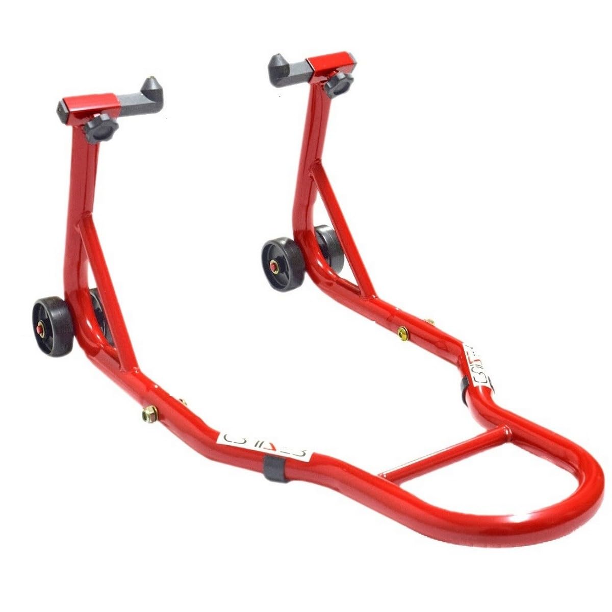 Cruizer - Cavalletti rossi moto per Ducati Streetfighter/S 1098 1198 Anteriore con attacchi a Cono + Posteriore Monobraccio con perno da 40,5 mm
