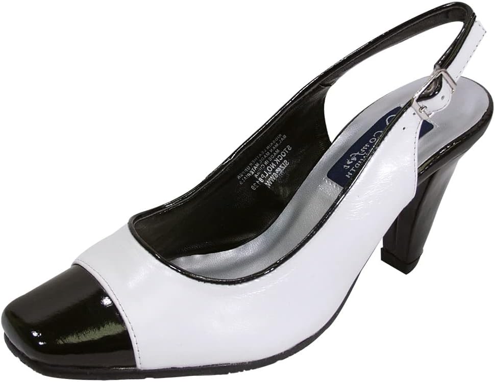 Peerage Roxy (LP8129) Women's Wide Width Slingback Pumps White 10