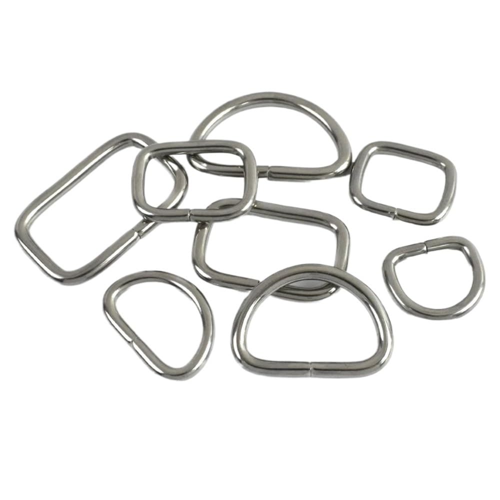 Pierścionki Kwadratowe zapięcie Torba Pasek parciany Obroża dla psa Karabińczyki Pętle Haczyk(01-SS-32mm,10Pcs)