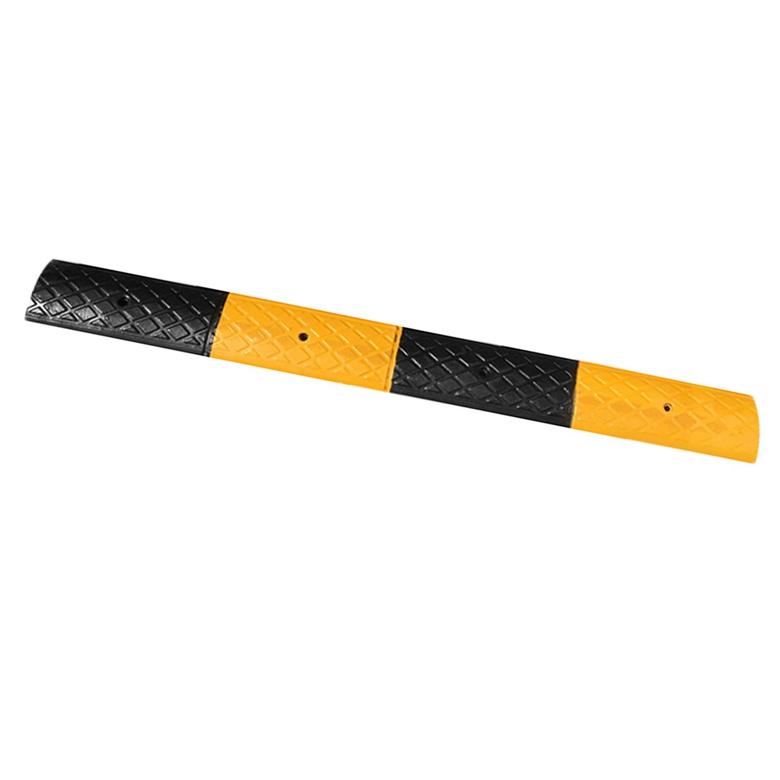 TIANQIHAO L-39.4" Rubber Speed Bump,Miniature Modular Speed Bump,Eye-Catching Light Road Rubber Service Ramps,For Bicycle Lane Garage Entrance,Style 2-39.4,Style 1,39.4,Style 2-39.4