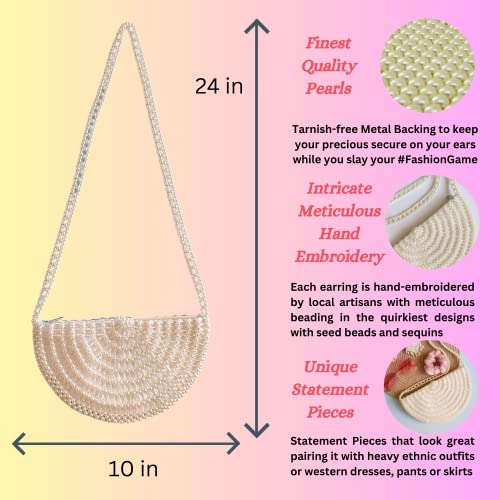 Tipsy Closet Vintage Elegant Hand-Crafted Pearl Beaded Stylish Bridal Purses Evening Clutch Bag For Women's & Girls (White) (Pack of 1) - Image 8