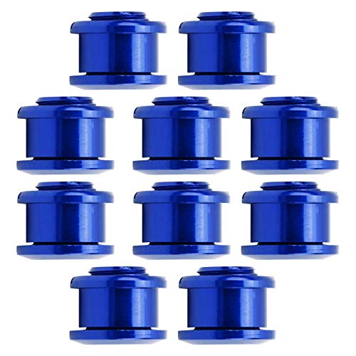 Pwshymi 10 Pack 4.9mm Aluminum Alloy Bicycle Chainring Bolts for Mountain Bike, Single Speed, Single Chainwheel, Colorful Screws (Blue)