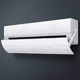 Defletor Ar Condicionado Universal Split 7000 a 30000 Mil Btus Ajustável 57 a 103cm – Direcionador de Ar com Regulagem de Ângulo – Evita Vento Direto – Adesivo Todas as Marcas
