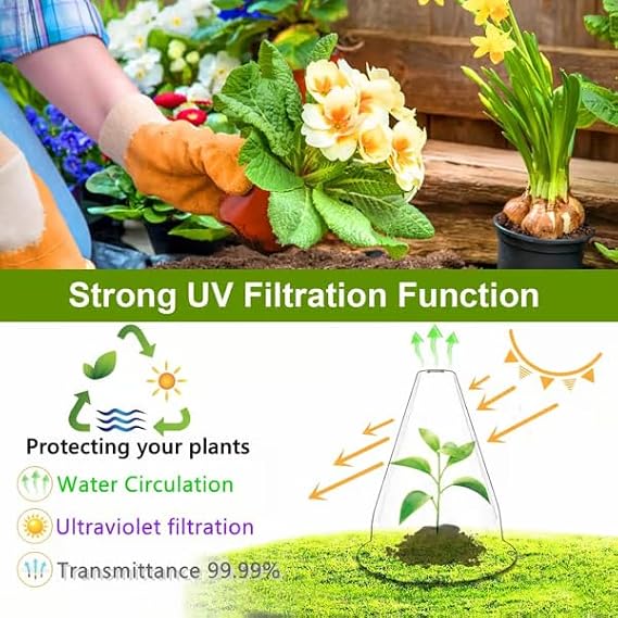 Gardening Greenhouse Plant Covers Reusable, Light-transmitting and Breathable Prevent Insect Poultry Frost Rain Wind, Garden Cloches for Plants,Plastic Plant Seedling Protector (10 Pcs)