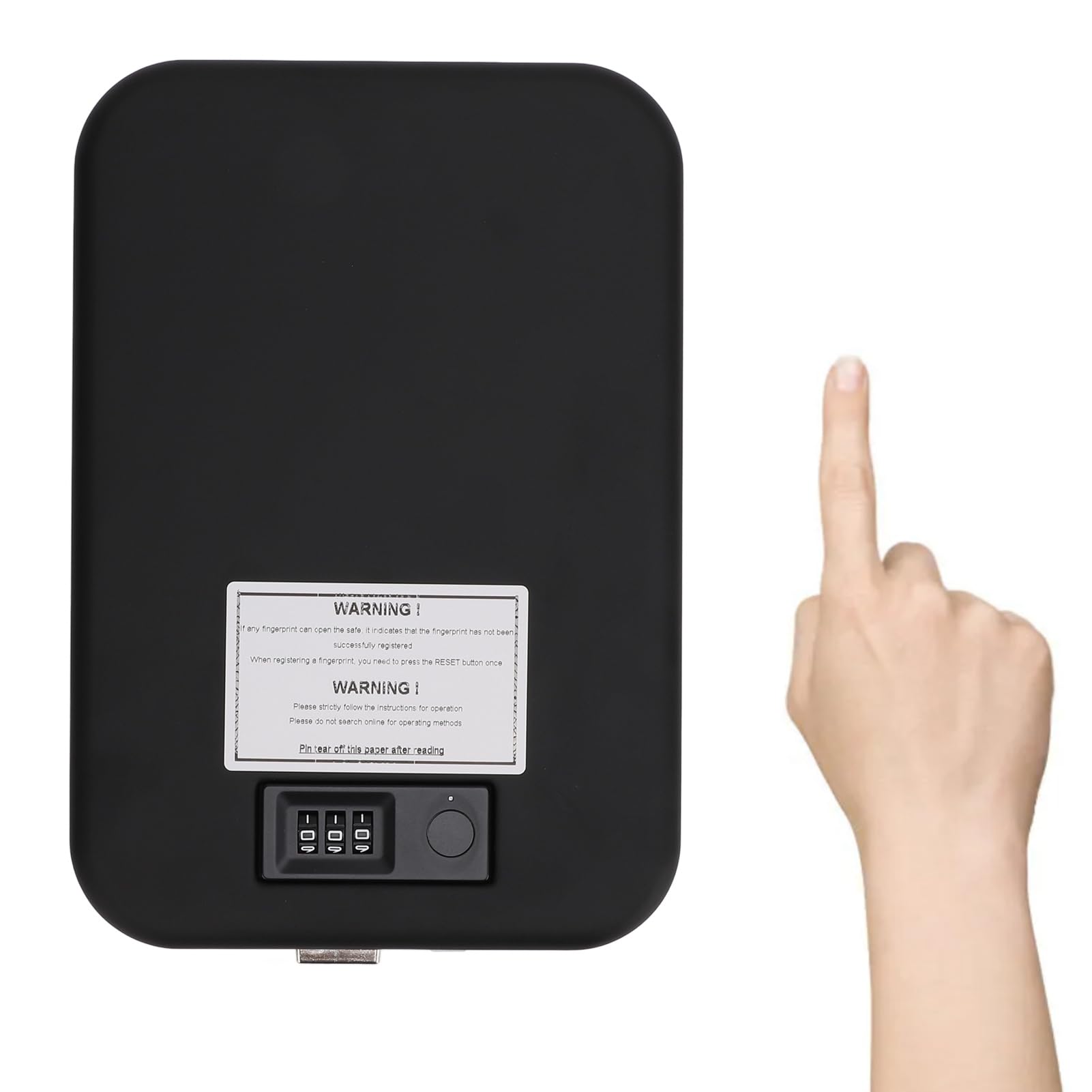 Asixxsix Caja fuerte portátil con cerradura de combinación, apertura rápida y resistente a caídas. Pequeña y discreta, ideal para dormitorios universitarios o el hogar.