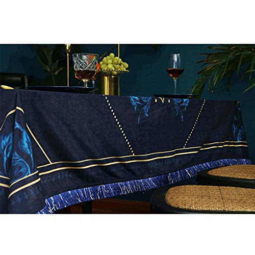 Nappe de table à thé anti-rayure velours bleu pour meuble TV