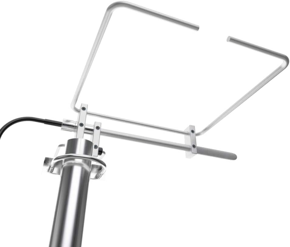 GRA-YG2443 Dual-Band Horizontal Loop Antenna 220/435 MHz, 800 W Base Station, 4 dB VHF / 5 dB UHF, Compact 8x8 in