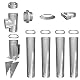 Edelstahlschornstein Set 0,5mm für Wandmontage, Länge 4,8 Meter