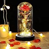 🌹Perfektes Geschenk: Die Rose ist ein Symbol für Liebe, Zuneigung und Freundschaft. Die schöne und das biest rose im glas ist ideal Geschenk für Weihnachten, Hochzeit, Valentinstag, Jubiläum, Muttertag, Geburtstag.