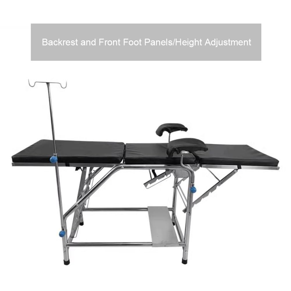 Lit d'examen gynécologique, Chirurgie de rinçage privée médicale multifonctionnelle, Chaise d'examen médical ambulatoire, lit d'examen, Table de Chirurgie pour Femmes (Color : Black)