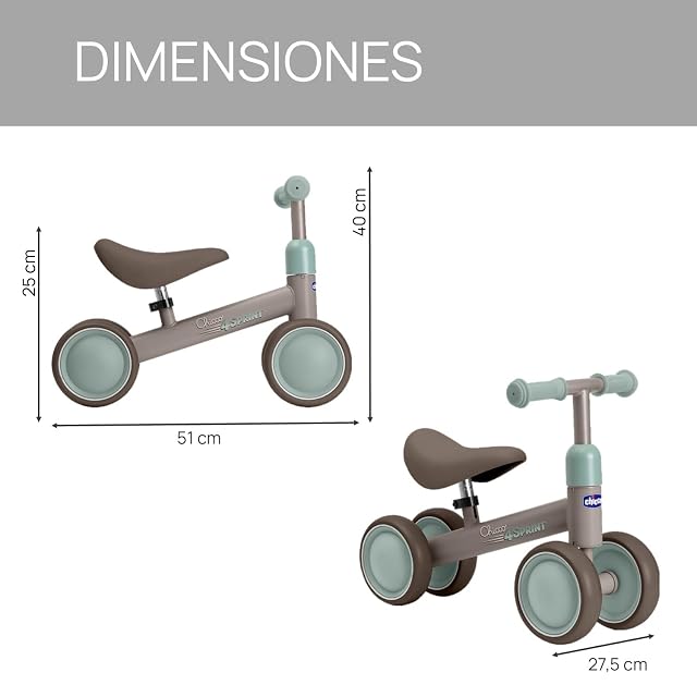 Foto 2 de 5 de Chicco Triciclo Bebe 1 Año, Correpasillos Bebe, Bicicleta sin Pedales, 1-3 Años, máx 20 kg, con Ruedas de Goma