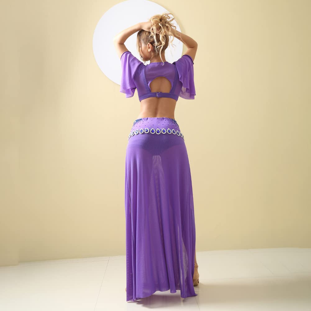 ROYAL SMEELA Ropa de Danza del Vientre Mujer Conjunto Danza Oriental Traje Bailarina del Vientre Conjunto Baile de Vientre Adulto Traje de Danza del Vientre Falda y Sujetador Danza del Vientre
