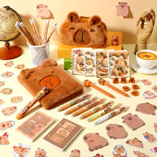 Cadeau papeterie Capybara lot kawaii complet pour récompense scolaire