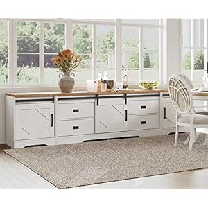 Wampatfarmhousetvstandfortvsupto110fauxbarkfinishwood3in1tvcabinetwithdrawersandadjustableshelvesforlivingroomantiquewhite Urban Country Home Decor Wampat farmhouse tv stand for tvs up to 110faux bark finish wood 3 in 1 tv cabinet with drawers and adjustable shelves for living roomantique white urban country home decor