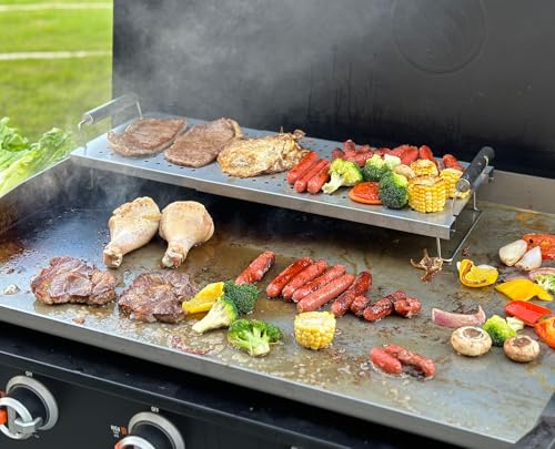 Image of Griddle Warming Rack for Blackstone 17 22 28 36 Inch Griddles, Adjustable Grill Warming Rack for Blackstone Weber Charbroil and Most Tabletop Griddle Accessories