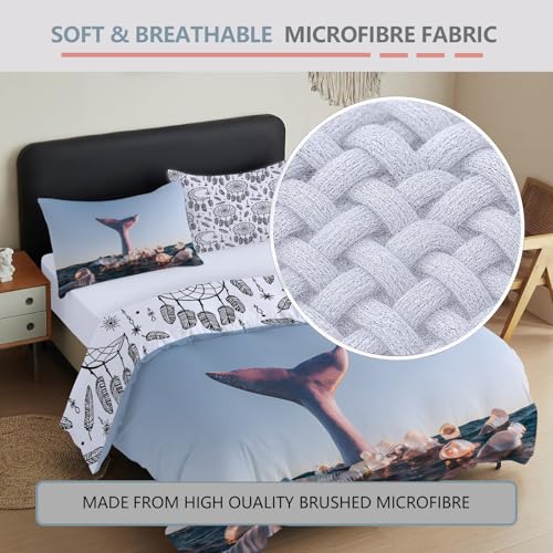 Housse de couette 200x200 ocean super doux fermeture eclair invisible