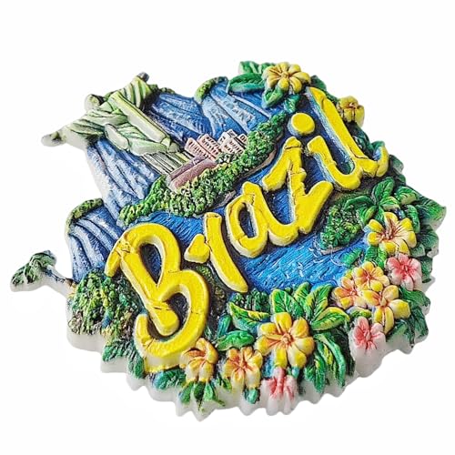 Imán decorativo de Brasil para refrigerador 3D miniatura 4