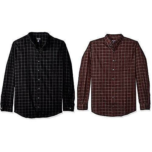 Van Heusen Men s Size Big Traveler Stretch Non Iron Long Sleeve Shirt, black red pinot noir, 4X-Large Tall