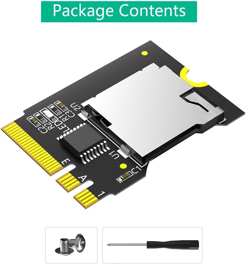 Convertisseur Mustpoint TF vers NGFF Key A-E pour carte SDHC SDXC M.2