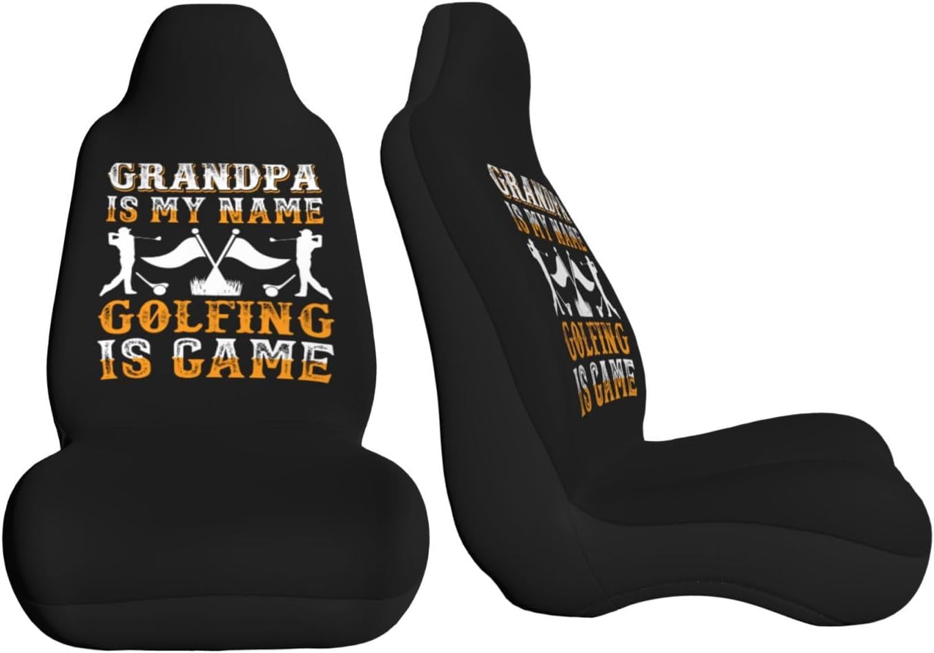 Grandpa Is My Name Golfing Is Came Car Seat Covers Front Seat Covers Protector Car Interior Decor Set of 2 Fit Most Car Seat Covers for Car SUV Truck Sedan