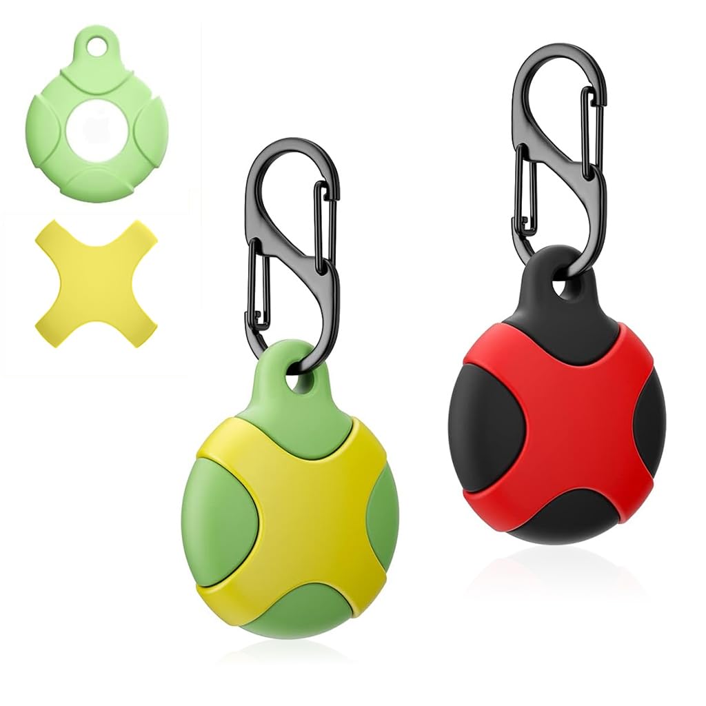 ZORBES® 2 Packs Airtag Keychain for Apple Airtag Holder, Anti-Lost Airtag Case Shockproof Airtag Cover Scratch Resistant Protective Cover Case for Key, Bag, Pet, Luggage, Not Include Airtag-image-46