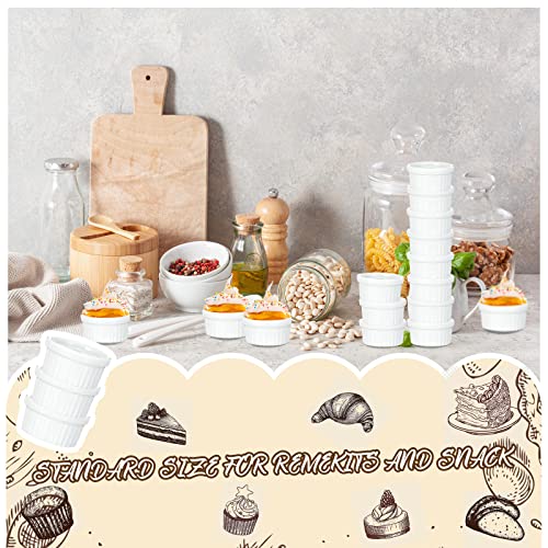 Norme 50 Pcs Mini Ramekins 0.5 Oz Dipping Sauce Cups Ceramic Creme Brulee Ramekins Custard Cups Porcelain Souffle Cups For Baking Serving Dipping Bowls Dishwasher Microwave Oven Safe (White) #TOP5