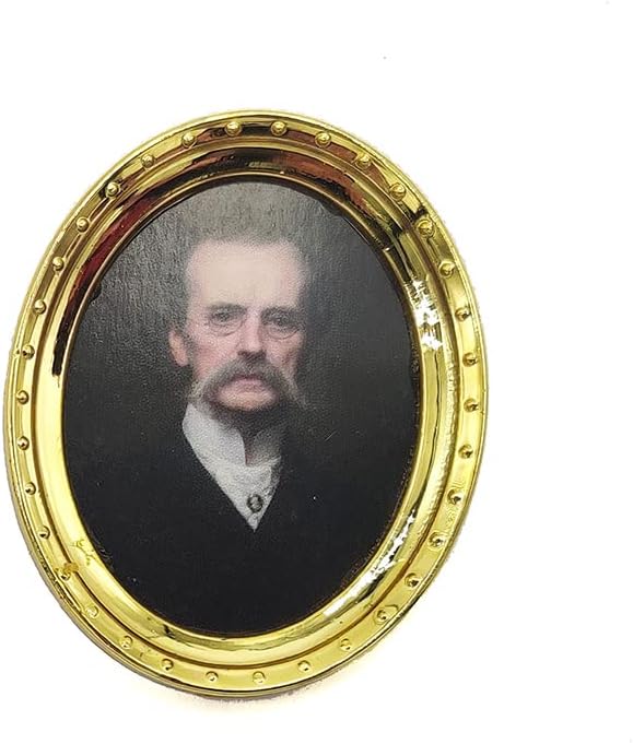 Miniatura 8 de iLAND Accesorios de casa de muñecas en miniatura para muebles vintage de casa de muñecas, marcos con juego de pinturas clásicas impresas (4 marcos