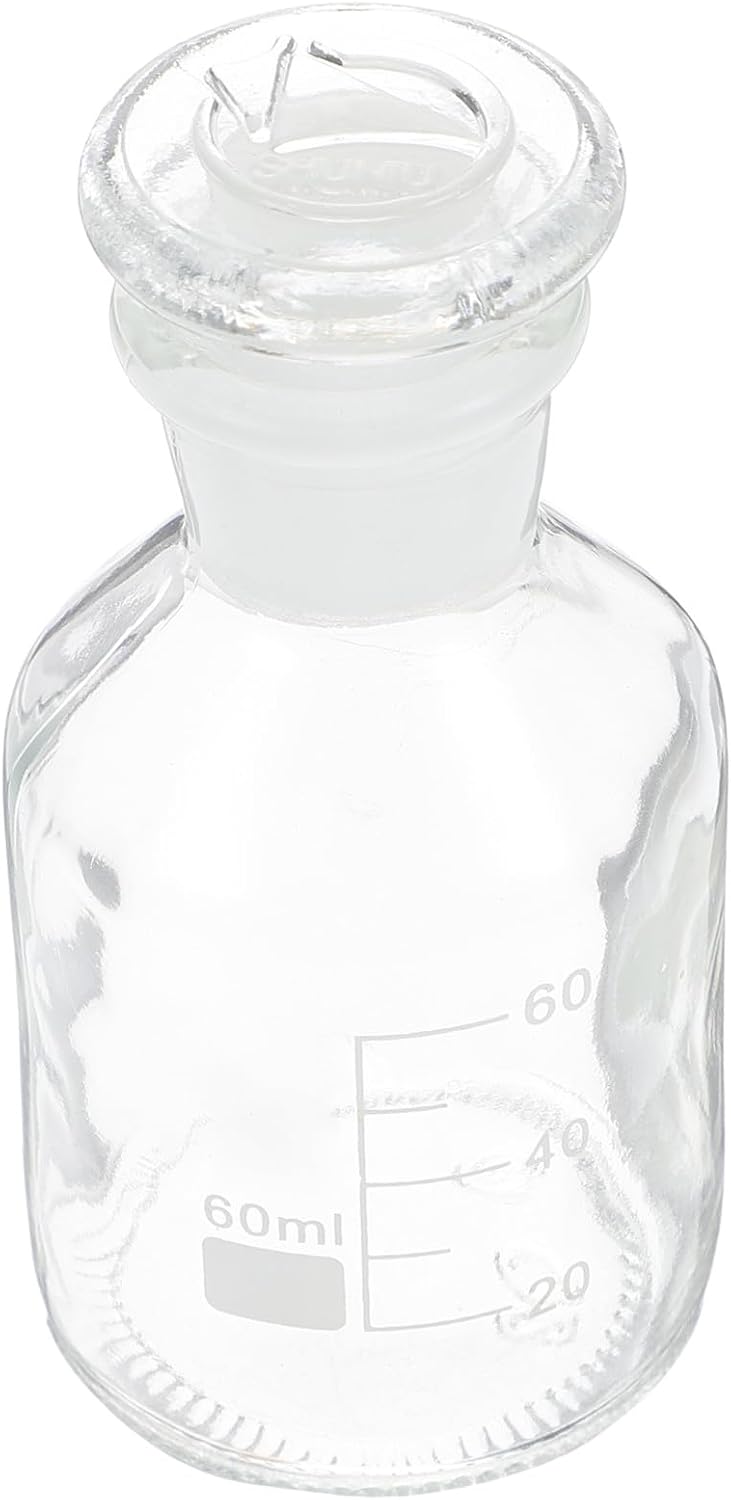 Hemobllo 1pc Laboratory Glass Reagent Bottles Wide Mouth Design Frosted Stopper Non-slip Base for Education Research