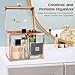 Donghome Crown Box 7.9 x 6.7 x 7.5inch, Clear Makeup Case,Cosmetic Organizer, Large Capacity Transparent Acrylic Artists Display Case for Vanity,Bathroom Counter or Dresser (Rose Gold)