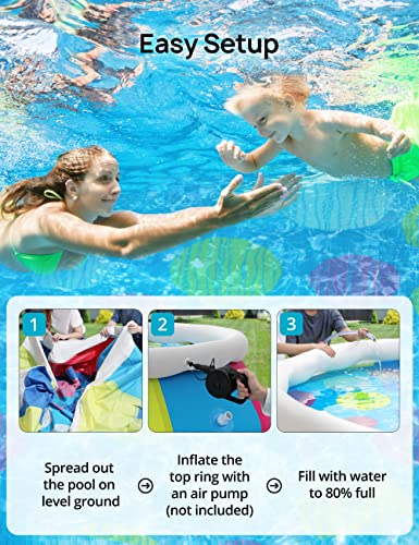 Swimming Pool, Evajoy 10Ft ×30In Above Ground Pool Easy Set, Blow Up Pool Kiddie Pool Inflatable Top Ring Swimming Pools For Adults Family Backyard Outdoor With Pool Cover #TOP4