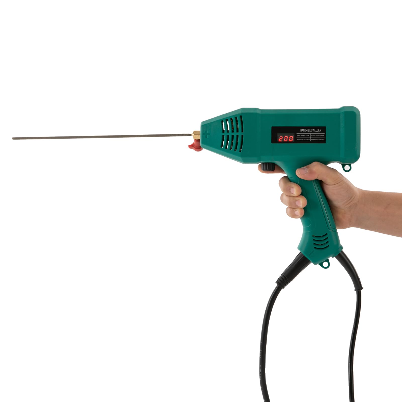 Spawarka ręczna 3000 W, spawarka z falownikiem IGBT, wyświetlacz LCD, ochrona przed przegrzaniem, przenośna elektryczna spawarka do średnicy 1,6-3,2 mm, grubość spawania 2-14 mm (niebieska)